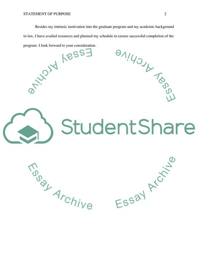 Law statement of purpose