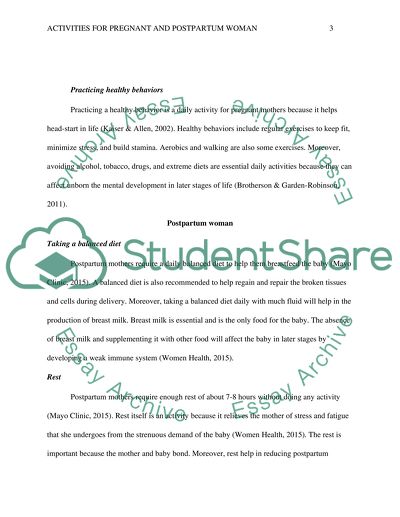 Prenatal and Postpartum Scenarios