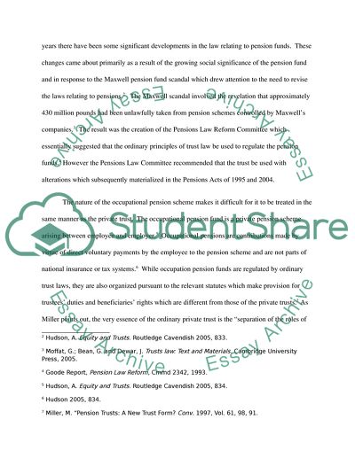 Current Law Regulating Pension Funds