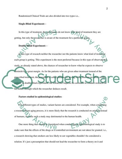 Epidemiological Study and Nutrition