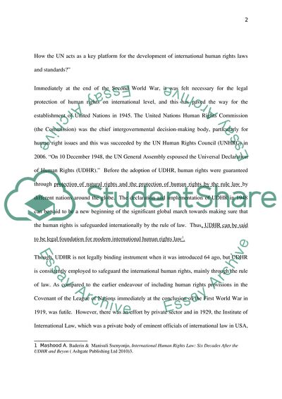 The UN and Universal Declaration of Human Rights