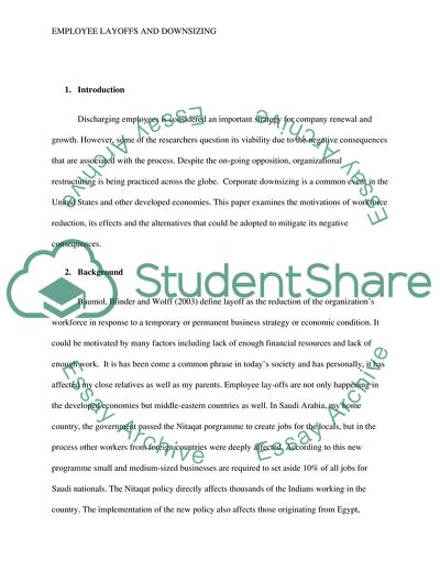 Layoffs - Motivations, Effects and the Alternatives