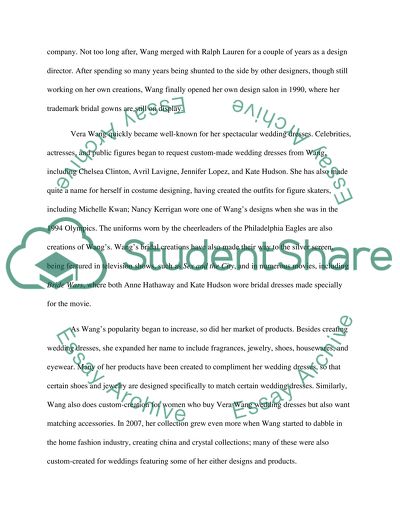 Biography of Bridal Wear fashion designer: Vera Wang