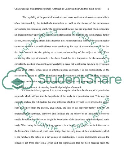 Characteristics Of An Interdisciplinary Approach To Understanding Childhood And Youth