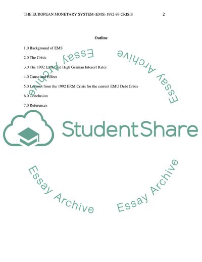 The European Monetary System 1992-93 Crisis