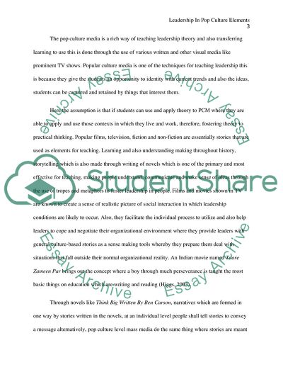 Leadership in Pop Culture Elements