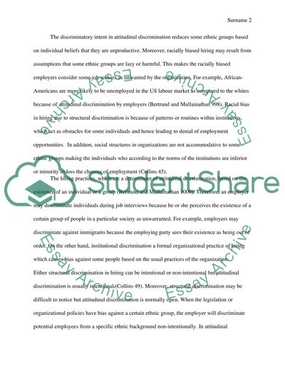 Attitudinal Vs. Structural Discrimination
