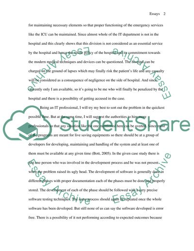 Maintenance of IT Systems at the Upshire Hospital Trust