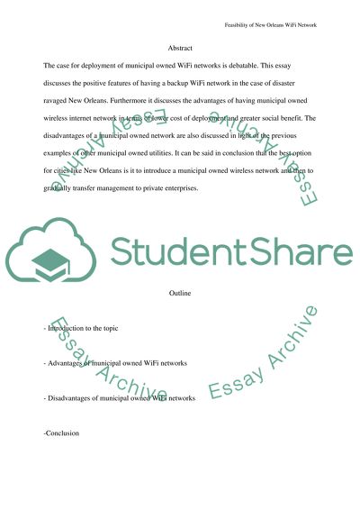 Should New Orleans be deploying a WiFi hookup citywide, or should this be left to the private sector