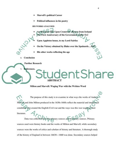 Milton and Marvell: Waging War with the Written Word