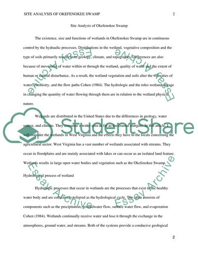 Size and Functions of Wetlands in Okefenokee Swamp