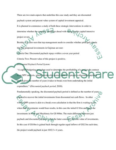 Project Analysis of PASE Plc