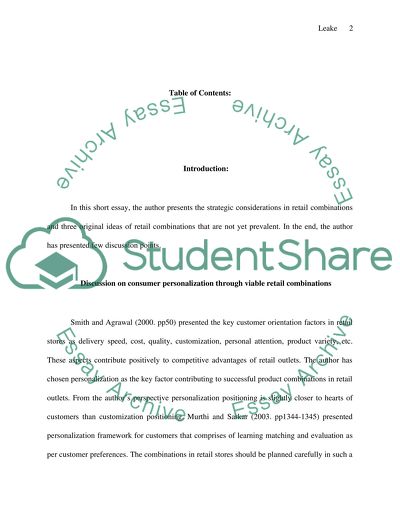 Three Original Combinations in Retail Markets
