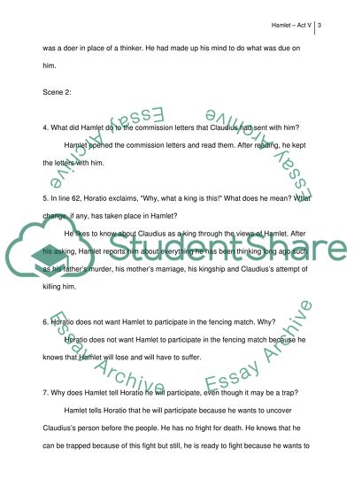 An Outline of the Major Aspects and Themes of Hamlet Tragedy