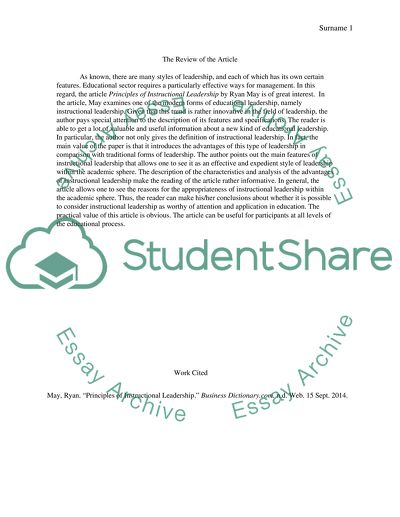 Principles of Instructional Leadership