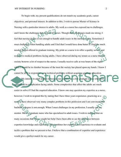 Why I which to Pursue Master of Science in Nursing