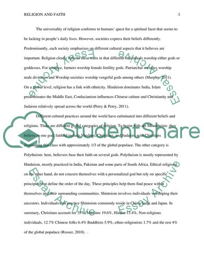 Religion and Faith, the Meaning and Purpose of Life