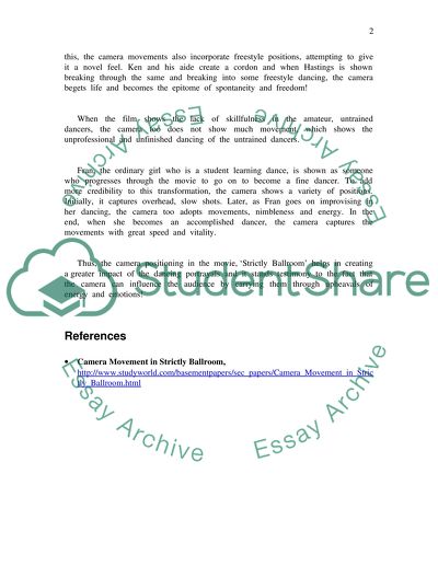 Camera Positions in Strictly Ballroom