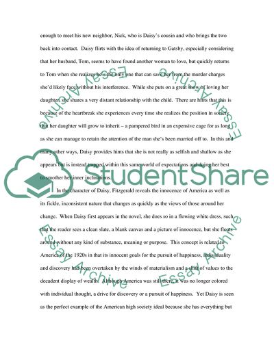 Daisy Buchanan in the Great Gatsby