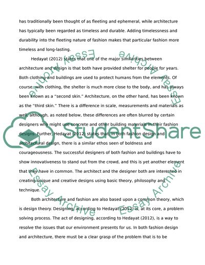 Fashion Design and Architecture: Intersections and Differences