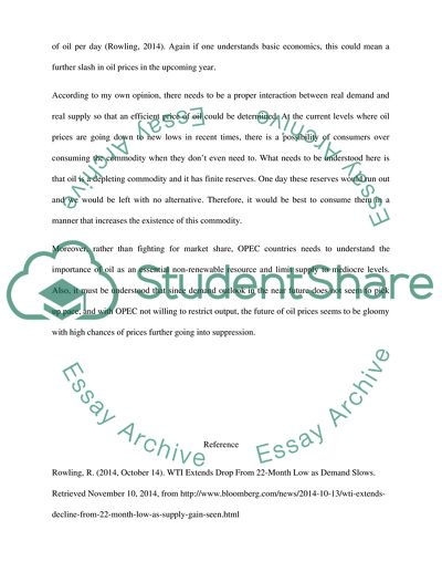 Demand and Supply of Oil