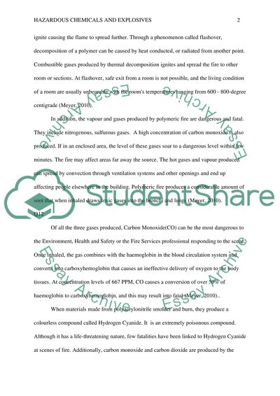 Hazardous Chemicals and Explosives