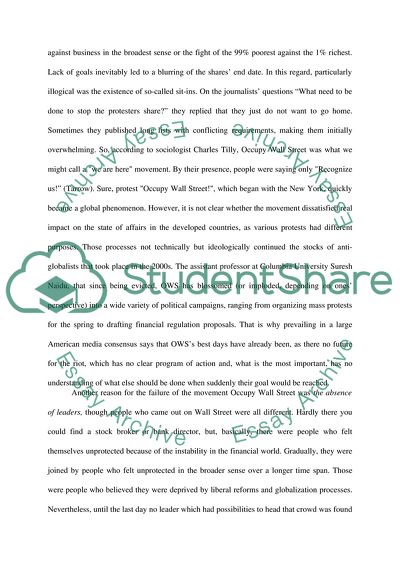 The Requirements of Occupy Movement