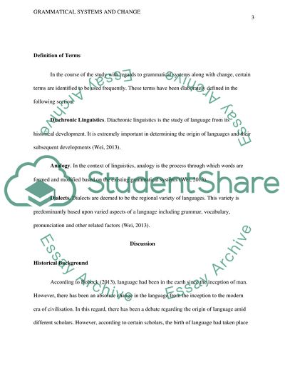 Grammatical Systems and Change