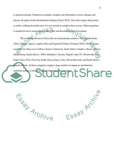 Jobs Roles In Africa