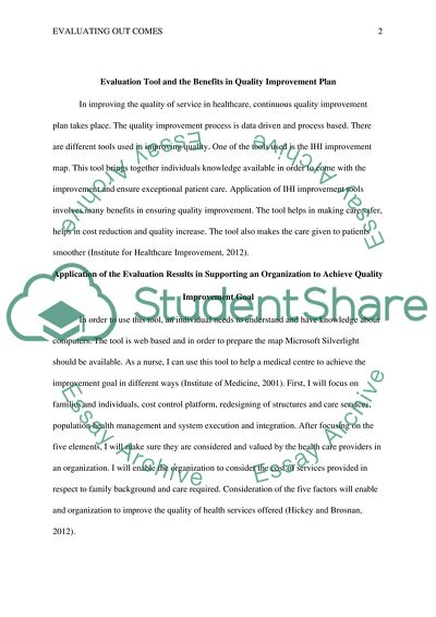 Evaluation of Health Care Quality in Advanced Nursing