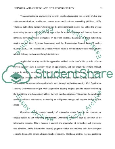 Telecommunications and Network Security, Application Security and Operations Security