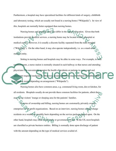 Nursing Homes and Hospitals