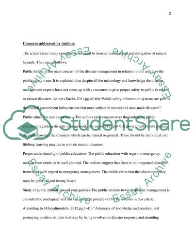 Strategies Available for Disaster Management