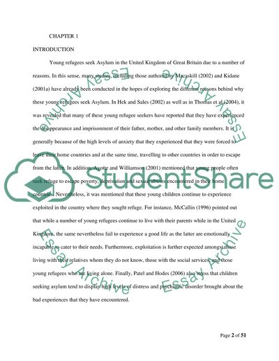 Personal Experiences of Children Seeking Political Sanctuary