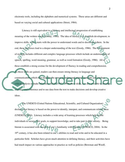 Conceptualization of Literacy Issues