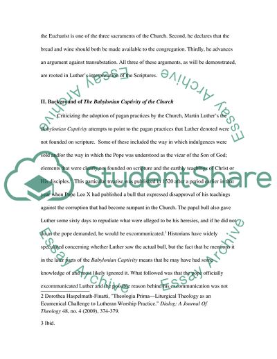 Martin Luthers Eucharist and Sola Scriptura