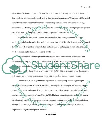 Reflecting on Managing My Time Skill