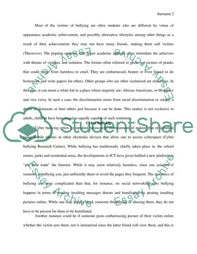 Bullying at Its Various Levels: Cyber Bullying