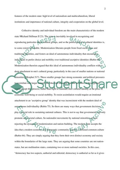 The Distinctive Features of the Modern State