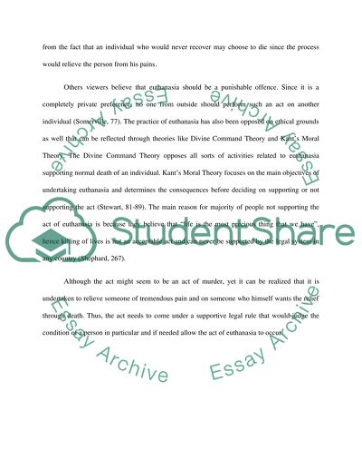 Controversies for the Euthanasia