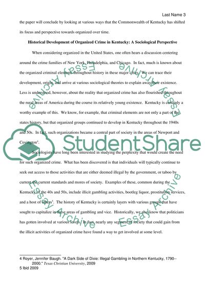 Organized Crime and Kentucky