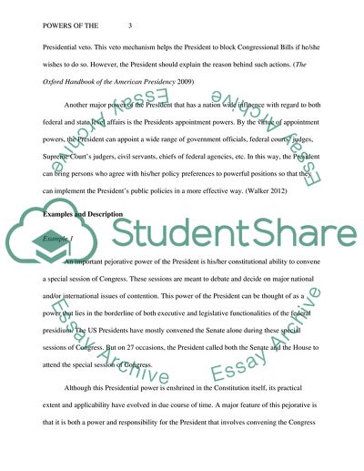 Powers of the President and Public Policies