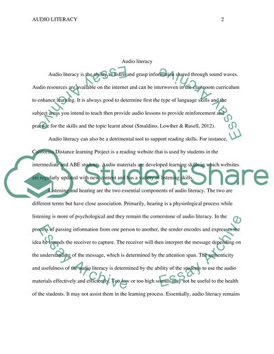 Definition of Audio Literacy