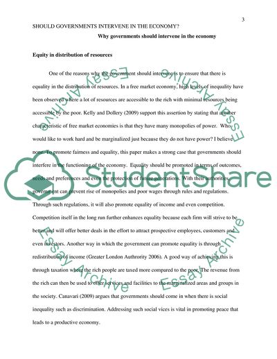 Should Governments Intervene in the Economy