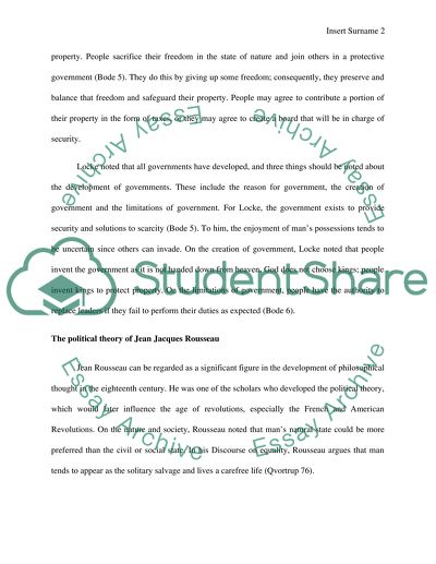 Western civilization.The political theory of John Locke and Jean Jacques Rousseau