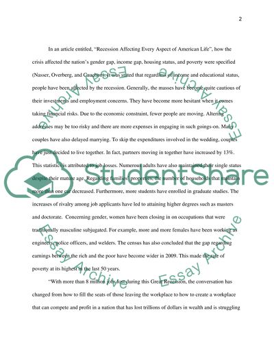 Women, poverty and the recession