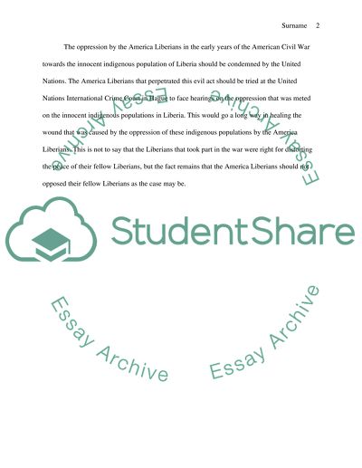 MLA ARGUMENT RESEARCH PAPER ON CIVIL WAR IN LIBERA