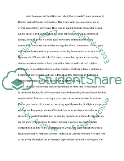 Religious Conflicts: 2nd-4th century and 16th-17th century