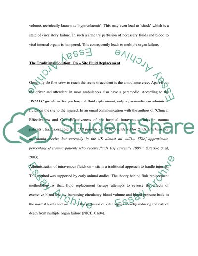 Pre-hospital Fluid Replacement