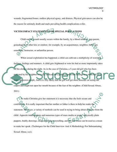 Page 1 ELDER MALTREATMENT/ Page 2 VICTIM IMPACT STATEMENTS FOR SPECIAL POPULATIONS